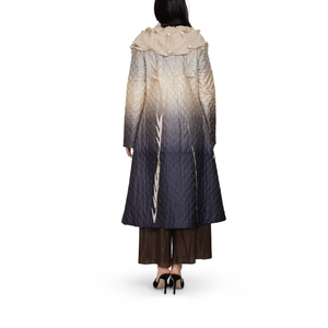 Textured gradient midi coat